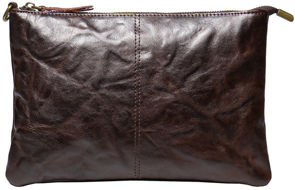 DEEPKEE original nubuck handmade full-grain genuine leather cowhide bag DEEPKEE Handmde Leather Slim Clutch Wallet Wristlet Purse #75022