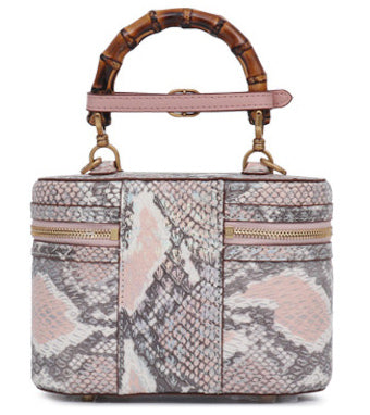 DEEPKEE original nubuck handmade full-grain genuine leather cowhide bag Snake Skin Python Skin High Luxury Temperament Tote Cosmetic Handbag for Women #3469S