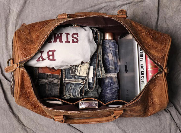 DEEPKEE original nubuck handmade full-grain genuine leather cowhide bag DEEPKEE LEATHER | Sheridan Style Duffle Bag No.30009-5