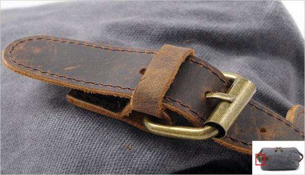 DEEPKEE original nubuck handmade full-grain genuine leather cowhide bag DEEPKEE Waxed Canvas Leather Waterproof Wash Bag #9161