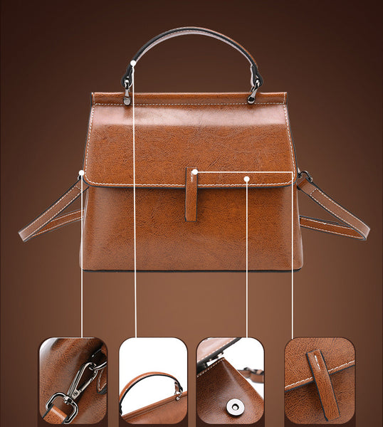 DEEPKEE original nubuck handmade full-grain genuine leather cowhide bag Cowhide Satchel Bag for Outgoing #6975-D