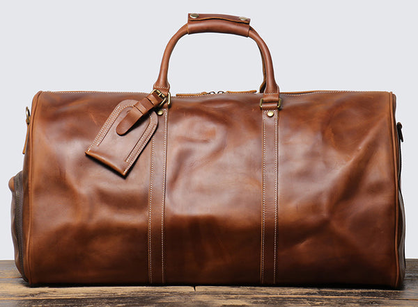 DEEPKEE original nubuck handmade full-grain genuine leather cowhide bag DEEPKEE HANDMADE LEATHER | Oz Oversized Duffle Bag No.30183