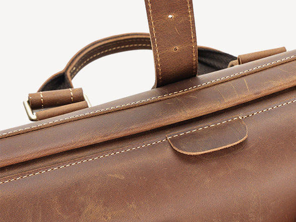 DEEPKEE original nubuck handmade full-grain genuine leather cowhide bag TOP GRAIN LEATHER BRIEFCASE BAG #3133