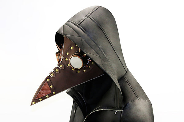 DEEPKEE original nubuck handmade full-grain genuine leather cowhide bag Steampunk Plague Beak Mask #HG073