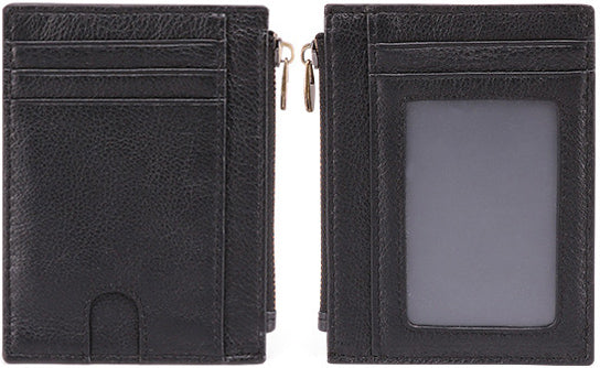 DEEPKEE original nubuck handmade full-grain genuine leather cowhide bag Leather Anti-Magnetic Card Holder #K053