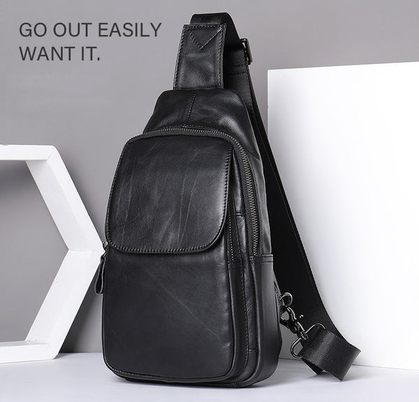 DEEPKEE original nubuck handmade full-grain genuine leather cowhide bag DEEPKEE LEATHER | Genuine Chest Crossbody Sling Bags NO.7589