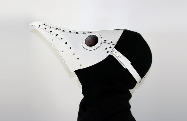 DEEPKEE original nubuck handmade full-grain genuine leather cowhide bag Fancy Plague Doctor Mask Birds Mouth Long Nose Dress Up #HG083