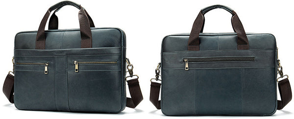 DEEPKEE original nubuck handmade full-grain genuine leather cowhide bag DEEPKEE LEATHER | 14 inch business briefcase No.2019A&2099