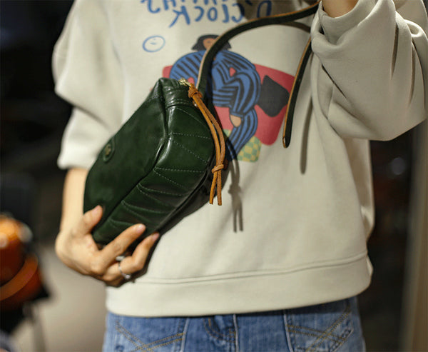 DEEPKEE original nubuck handmade full-grain genuine leather cowhide bag Horsehide washing water summary small square bags #23115