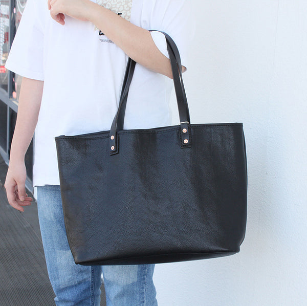 DEEPKEE original nubuck handmade full-grain genuine leather cowhide bag Vegetable Tanned Leather Cowhide Large Capacity Shopping Shoulder Bag KM-5276