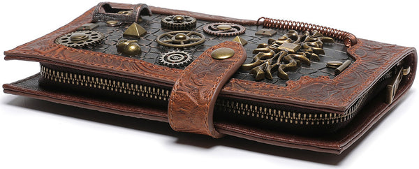 DEEPKEE original nubuck handmade full-grain genuine leather cowhide bag DEEPKEE High-end Embossed Leather Wallet #ZPBG189BN