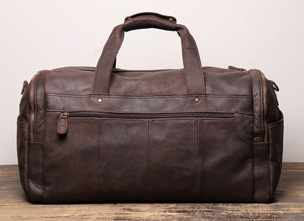 DEEPKEE original nubuck handmade full-grain genuine leather cowhide bag DEEPKEE LEATHER | Patrick Frosted Texture Luggage Bag No.1219-1