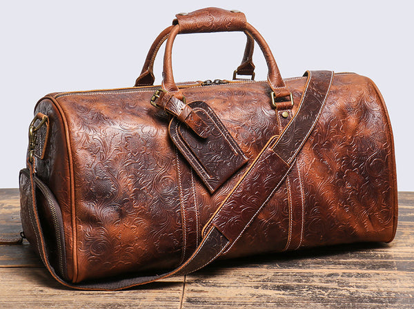 DEEPKEE original nubuck handmade full-grain genuine leather cowhide bag DEEPKEE LEATHER | Sheridan Style Duffle Bag No.30009-5