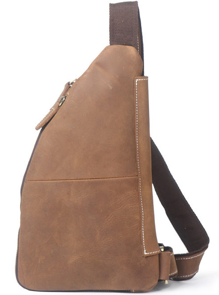 DEEPKEE original nubuck handmade full-grain genuine leather cowhide bag Theodoric Sports shoulder bag No.J090