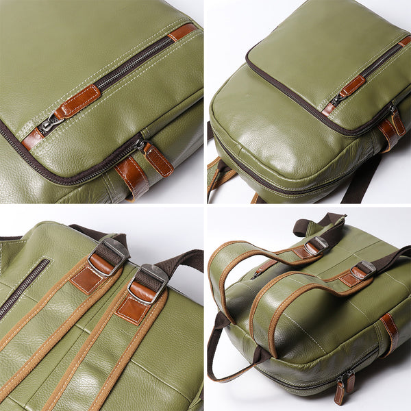 DEEPKEE original nubuck handmade full-grain genuine leather cowhide bag The Cowhide Travel Backpack #1788