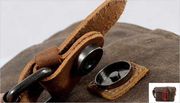 DEEPKEE original nubuck handmade full-grain genuine leather cowhide bag Waxed Canvas Mens Waterproof Side Bag, Courier Bag, Messenger Bag for Men.