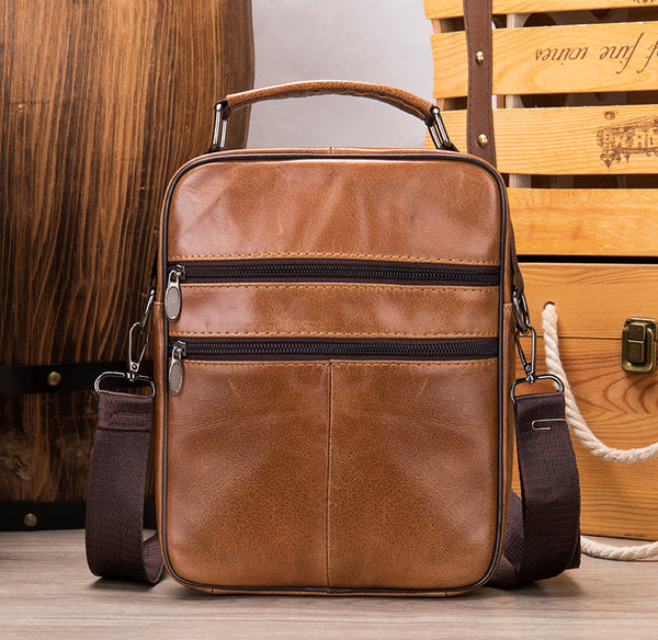 DEEPKEE original nubuck handmade full-grain genuine leather cowhide bag Deepkee Handcraft Cowhide Crossbody Side Bag #6037