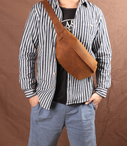 DEEPKEE original nubuck handmade full-grain genuine leather cowhide bag Leather Fanny Packs Waist Bag #2021