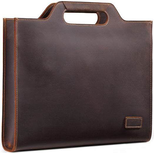 DEEPKEE original nubuck handmade full-grain genuine leather cowhide bag Slim Briefcase DEEPKEE LEATHER 2 Folio No.SF046