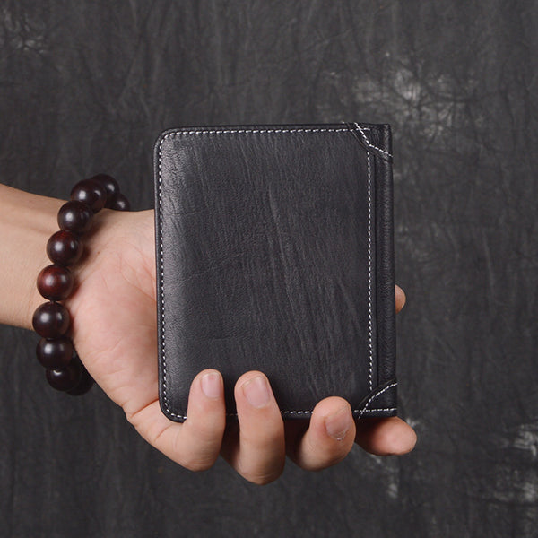 DEEPKEE original nubuck handmade full-grain genuine leather cowhide bag DEEPKEE HANDMADE | Oiled leather Trifold Wallet No.190