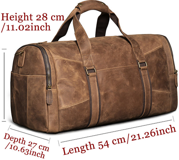 DEEPKEE original nubuck handmade full-grain genuine leather cowhide bag DEEPKEE LEATHER | Craig Retro Luggage Bag No.1219_2