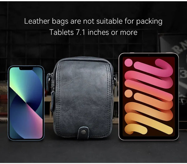 DEEPKEE original nubuck handmade full-grain genuine leather cowhide bag 2 in 1 Shoulder Bag,Genuine Leather Crossbody Waist Belt Bag No.8133