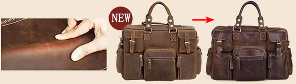 DEEPKEE original nubuck handmade full-grain genuine leather cowhide bag Marty Nubuck Duffle Bag No.S1618