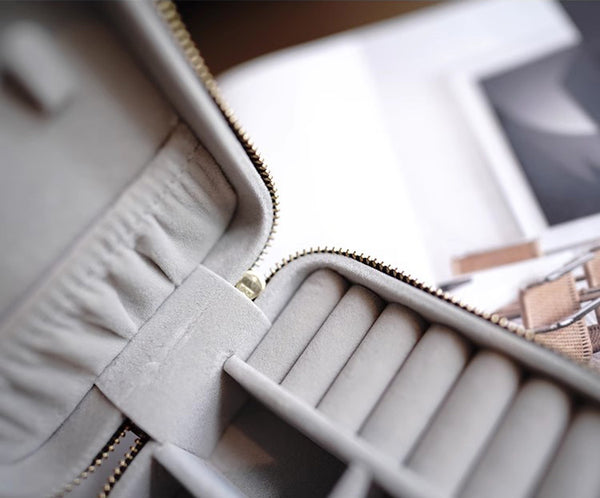 DEEPKEE original nubuck handmade full-grain genuine leather cowhide bag Refined Mini Jewelry Box #D11796