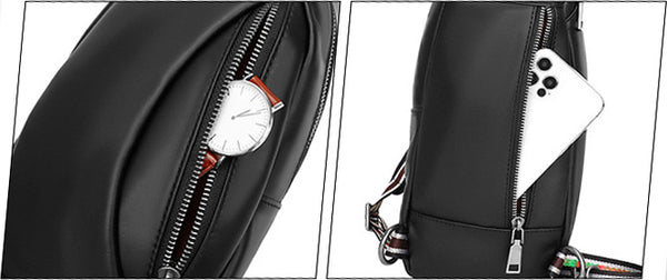 DEEPKEE original nubuck handmade full-grain genuine leather cowhide bag Deepkee Handcraft Cowhide Crossbody Sling Diagonal Bag #4022