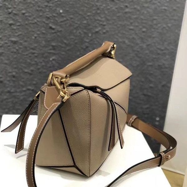 DEEPKEE original nubuck handmade full-grain genuine leather cowhide bag The Puzzle Edge bag in classic calfskin #688