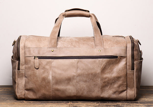 DEEPKEE original nubuck handmade full-grain genuine leather cowhide bag DEEPKEE LEATHER | Patrick Frosted Texture Luggage Bag No.1219-1