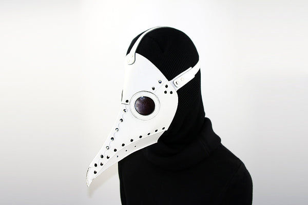 DEEPKEE original nubuck handmade full-grain genuine leather cowhide bag Fancy Plague Doctor Mask Birds Mouth Long Nose Dress Up #HG083