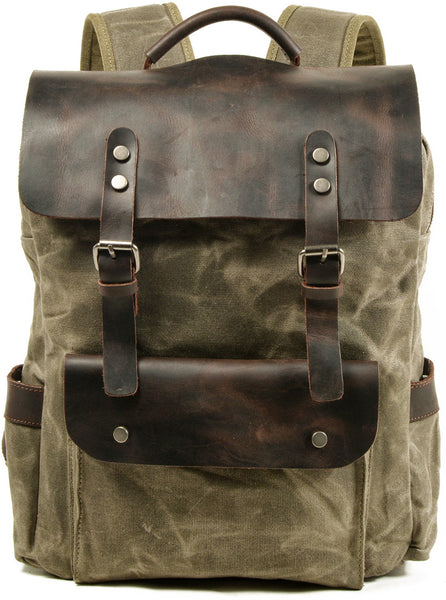 DEEPKEE original nubuck handmade full-grain genuine leather cowhide bag DEEPKEE Bradford Hogsback Travel Backpack #8064K-LA