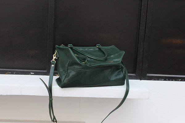 DEEPKEE original nubuck handmade full-grain genuine leather cowhide bag Crystal Vegetable Tanned Cowhide Pandora Box Biker Bag KM-23713