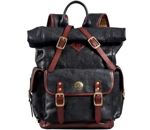 DEEPKEE original nubuck handmade full-grain genuine leather cowhide bag DEEPKEE leather handmade backpack 2017982