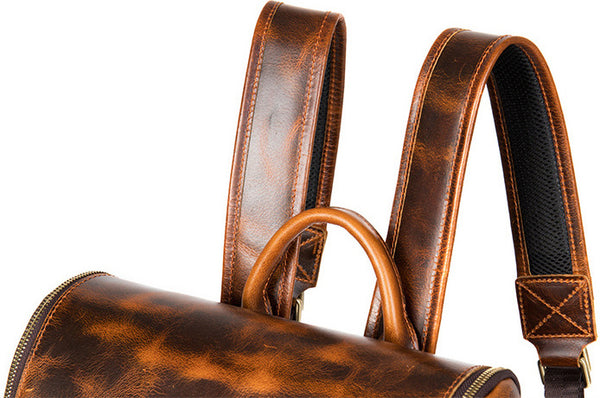 DEEPKEE original nubuck handmade full-grain genuine leather cowhide bag Octavius Outdoor Multifunctional Backpack No.7422