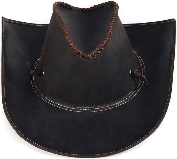 DEEPKEE original nubuck handmade full-grain genuine leather cowhide bag DEEPKEE shop brown leather hat 3040