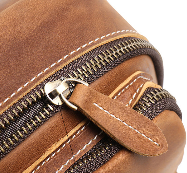 DEEPKEE original nubuck handmade full-grain genuine leather cowhide bag Advanced Sling bag No.30177