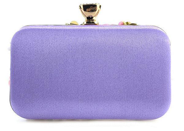 DEEPKEE original nubuck handmade full-grain genuine leather cowhide bag The Handmade Flower Beaded Clutch Bag #OC3815