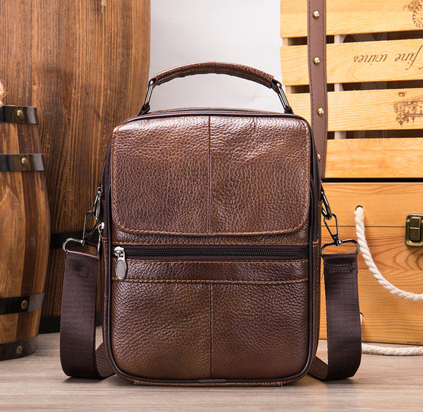 DEEPKEE original nubuck handmade full-grain genuine leather cowhide bag Deepkee Handcraft Cowhide Crossbody Side Bag #6037