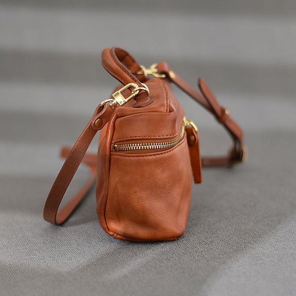 DEEPKEE original nubuck handmade full-grain genuine leather cowhide bag DEEPKEE Vegetable Tanned Cowhide Niche Premium Hand Small Square Bag #231006