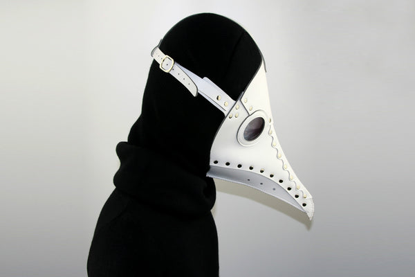 DEEPKEE original nubuck handmade full-grain genuine leather cowhide bag Fancy Plague Doctor Mask Birds Mouth Long Nose Dress Up #HG083