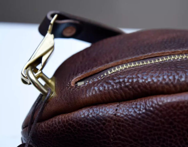 DEEPKEE original nubuck handmade full-grain genuine leather cowhide bag Fashionable Handmade Leather Chest Bag Sling Bag Sling Pack #604272