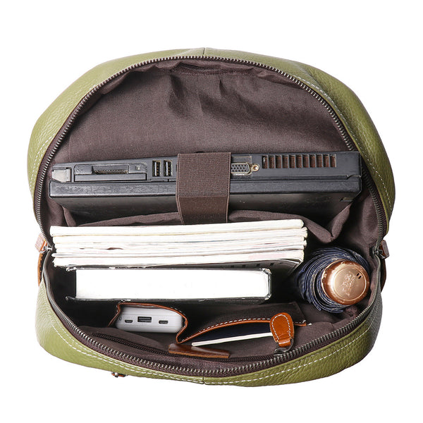 DEEPKEE original nubuck handmade full-grain genuine leather cowhide bag The Cowhide Travel Backpack #1788