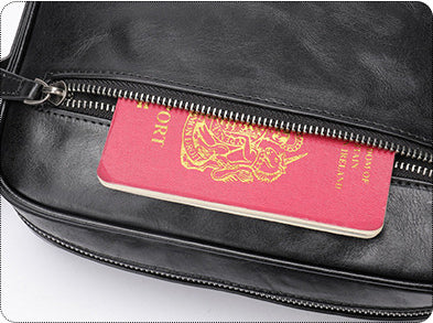 DEEPKEE original nubuck handmade full-grain genuine leather cowhide bag Black Cool Leather 10 inches Large Zipper Messenger Bag Handbag Shoulder Bag For Men