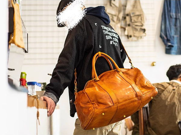 DEEPKEE original nubuck handmade full-grain genuine leather cowhide bag Weekender Bag LB6759