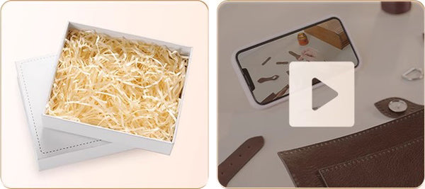 DEEPKEE original nubuck handmade full-grain genuine leather cowhide bag DIY Leather Wallet - Handmade Material Kit No.DC005