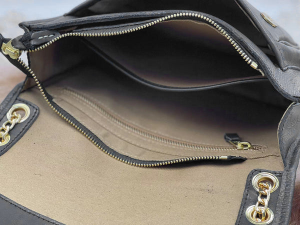 DEEPKEE original nubuck handmade full-grain genuine leather cowhide bag Handmade Evening Bag 21169