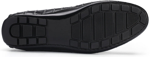 DEEPKEE original nubuck handmade full-grain genuine leather cowhide bag Handmade Crocodile Gommino Mens 6007-1