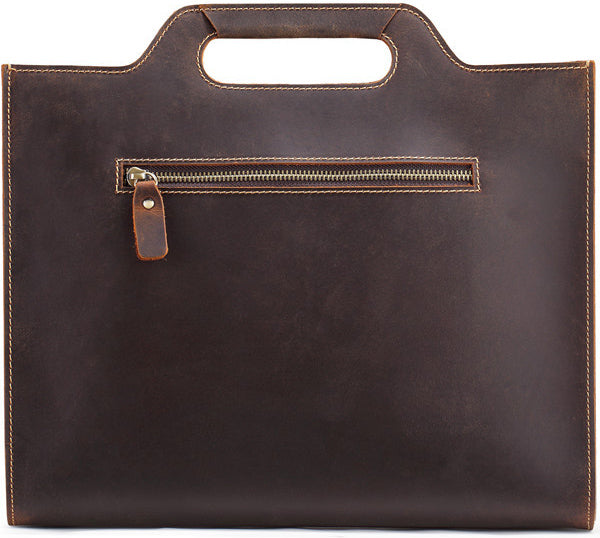 DEEPKEE original nubuck handmade full-grain genuine leather cowhide bag Slim Briefcase DEEPKEE LEATHER 2 Folio No.SF046